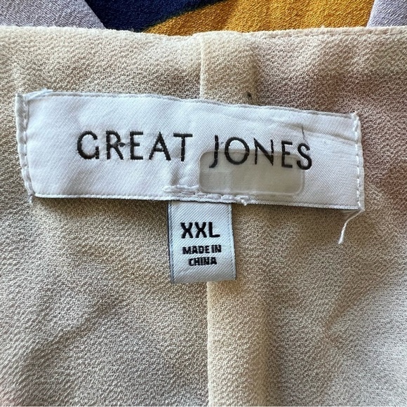 Great Jones colorful stripe wrap midi dress plus size XXL 13539 - Picture 14 of 16